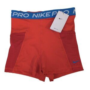 Nike Pro Training Shorts‎ Womens Small Orange Red Blue 3" High Rise Tight Fit